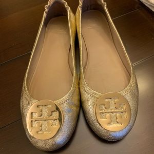 Tory Burch Gold metallic flats